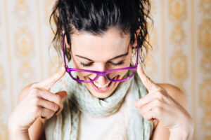 woman wearing glasses